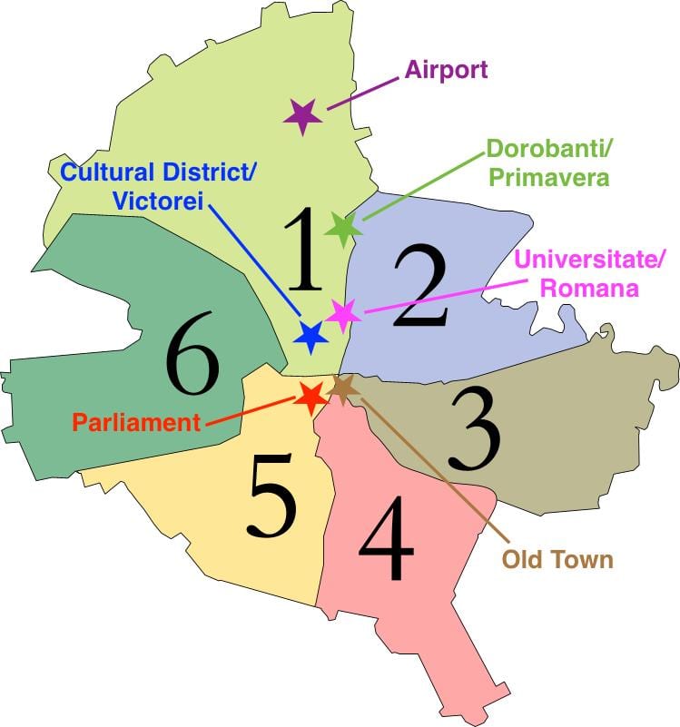 ನಕ್ಷೆ ಬುಕಾರೆಸ್ಟ್ ಕ್ಷೇತ್ರಗಳಲ್ಲಿ